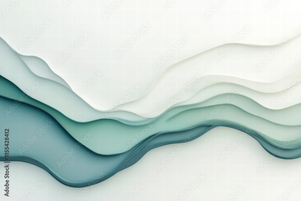 Fototapete mountain range with a winding river offers a minimalist template for text and design. generative ai