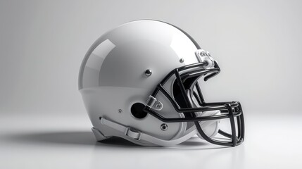 Fototapeta premium Modern white football helmet isolated on white background
