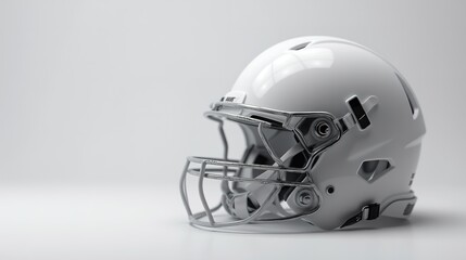 Naklejka premium Modern white football helmet isolated on white background