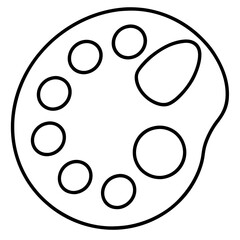 Fototapeta premium Art Palette Line Art Vector Illustration