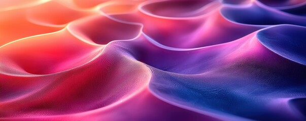 Obraz premium Vibrant abstract waves in colorful three-dimensional landscape