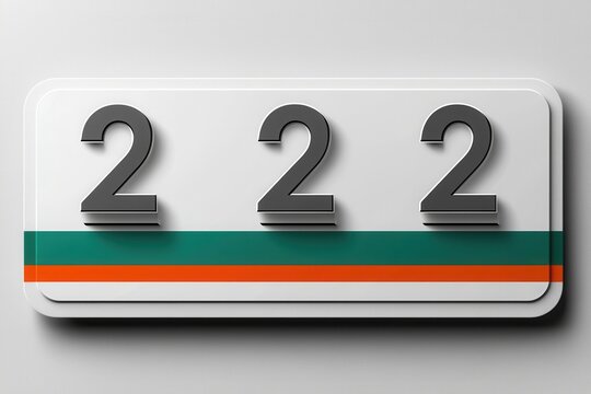 Illustration of number sequence 222 with modern design elements