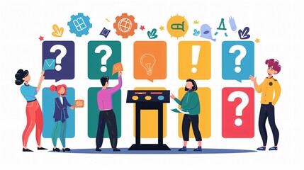 Interactive Quiz Participation: People Responding to Questions and Selecting Options