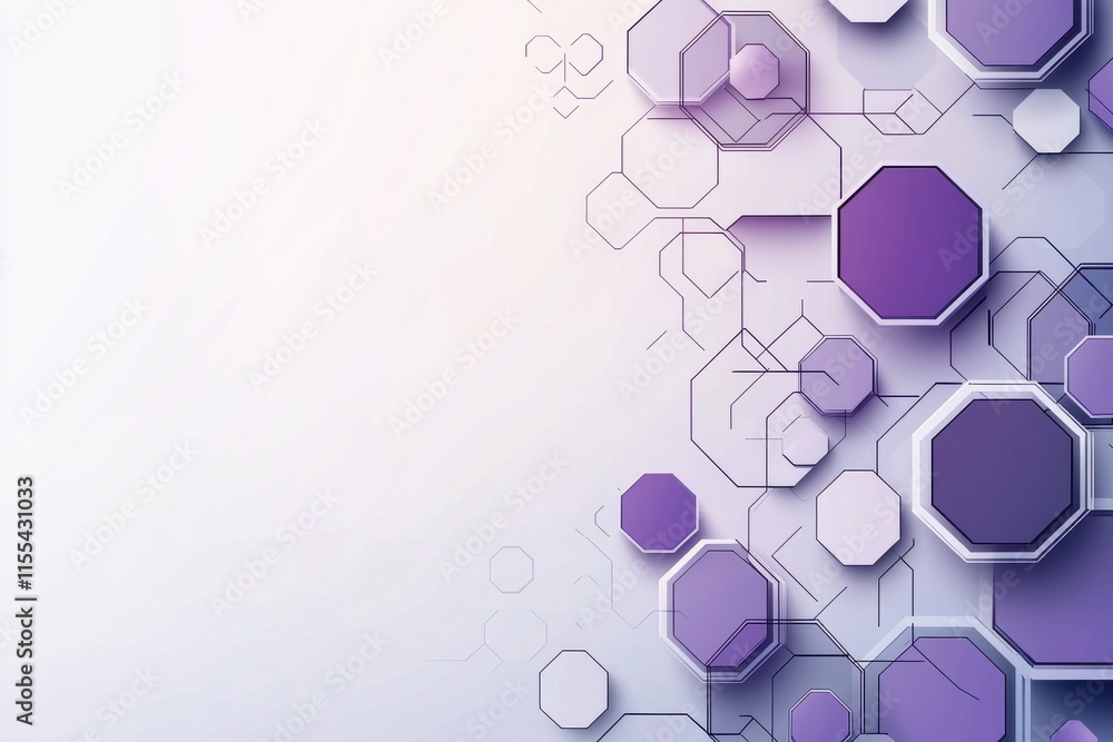 Poster abstract geometric background with hexagonal and polygonal shapes in purple