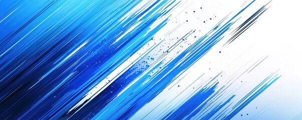 Dynamic abstract background with blue and white diagonal lines