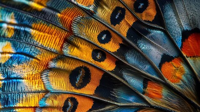 A macro image of a butterflys wings with intricate patterns resembling the spread of gluon wind.