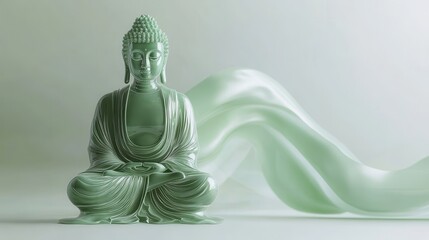Smooth Jade Buddha Statue in Minimalist Design