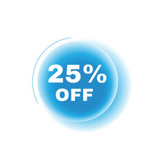 25 percent off, speech bubble modern circle design. Banner or announcement template. vector illustration sign isolated.
