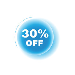 30 percent off, speech bubble modern circle design. Banner or announcement template. vector illustration sign isolated.