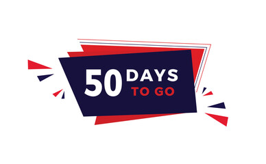 50 days to go, countdown banner element. days countdown sale price offer promo. vector illustration.