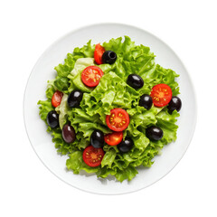 Fresh salad with olives and greens isolated on transparent background png