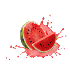 watermelon splash isolated on transparent background