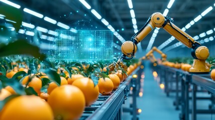 Robotic automation in orange harvesting agricultural facility digital innovation modern environment technological perspective