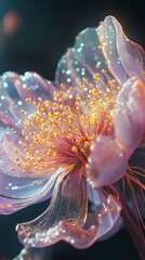 Dreamlike abstract flower texture illustration poster background
