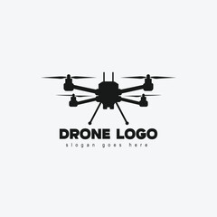 Vector drone icon black design. Drone logo.
