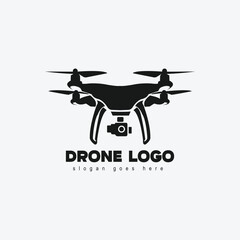 Vector drone icon black design. Drone logo.
