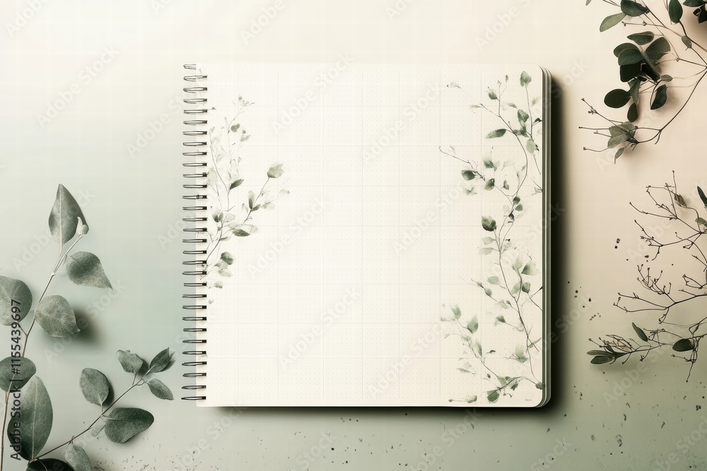 Poster elegant planner layout with subtle grid lines and minimalistic design for organizing thoughts and id