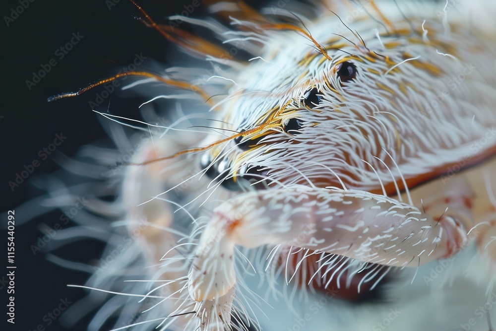 Poster close-up view of a vividly colored spider showcasing intricate details of its body and vibrant marki