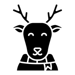 Illustration of Deer Avatar Glyph Icon Design