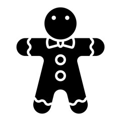 Illustration of Gingerbread man Glyph Icon Design