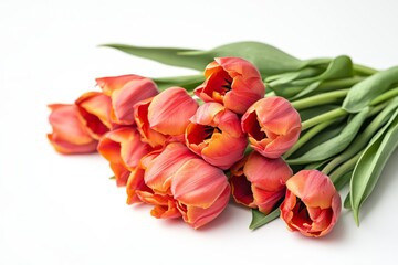 Vibrant Orange Tulips in a Fresh Floral Arrangement