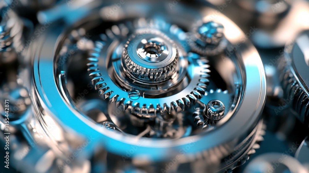 Poster advanced engineering gear mechanism in dynamic view