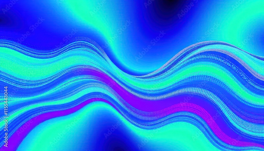Poster abstract flowing wavy lines with vibrant colors and gradients create a visually stunning art piece