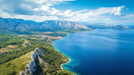 Coastal Mountain Scenery, Serene Vacation Spot