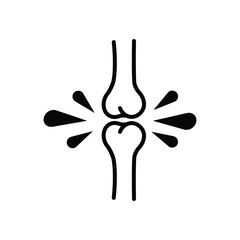Human Knee Bone Joint Line Icon. Anatomy Leg Skeleton Linear Pictogram. Arthritis, Osteoporosis Illness of Bone Joint Outline Icon.