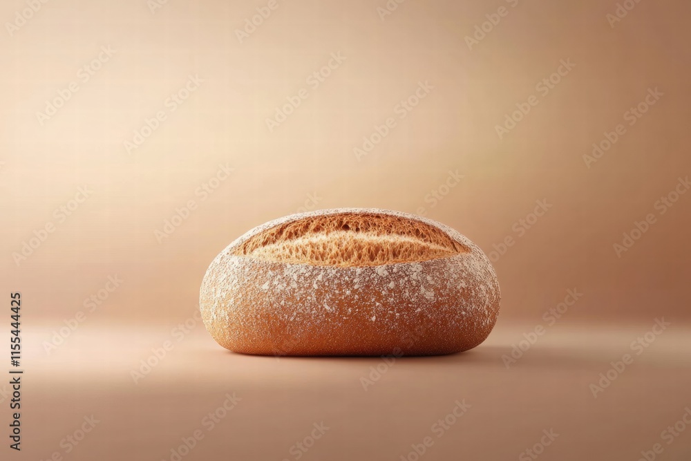Aufkleber minimalist bread loaf on a smooth surface perfect for culinary promotions and templates with ample c