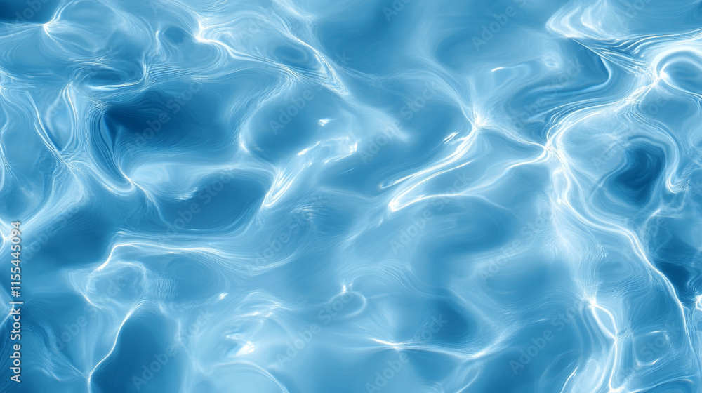 Poster water surface reflects sunlight creating a serene and calming atmosphere in the pool during midday