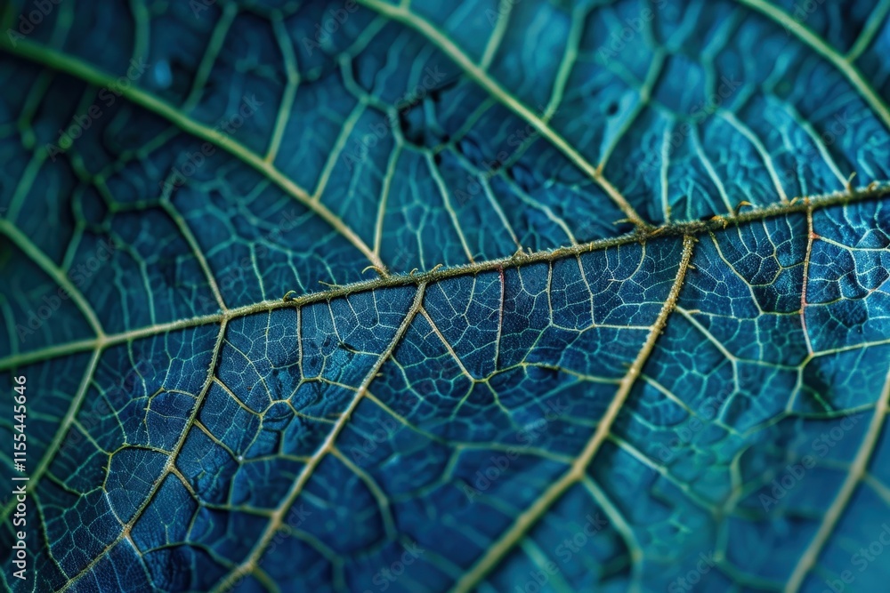 Poster close-up view of green leaf showcasing intricate texture and veins under natural light in a garden e