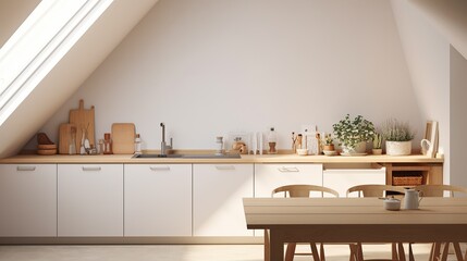 Minimalist Kitchen Design with Wooden Accents