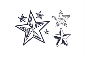 Star vector icons. Set of star symbols isolated.