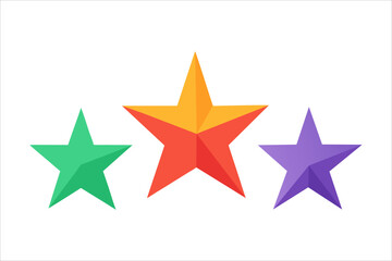 Star vector icons. Set of star symbols isolated.