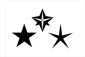 Star vector icons. Set of star symbols isolated.