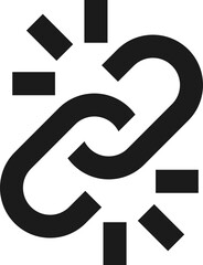 Breaking Chain Icon with Burst Effect