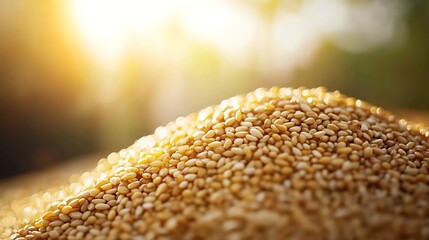 Obraz premium Sesame seeds, a close-up of the grain texture