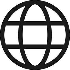 Global Web Icon in Black Outline