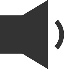 Black Speaker Icon with Sound Waves
