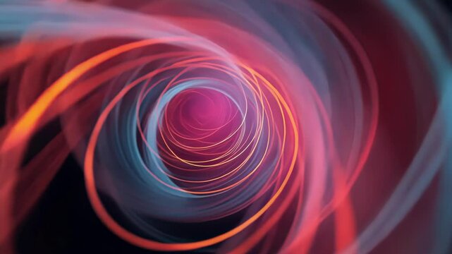 Thin and winding lines twist and turn in a chaotic dance emulating the entanglement and unpredictability of quantum particles in a theoretical knot.