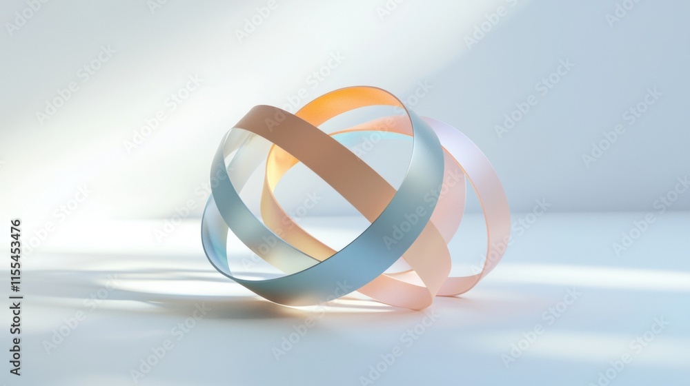 Poster a three-dimensional object made of paper is displayed on a white background