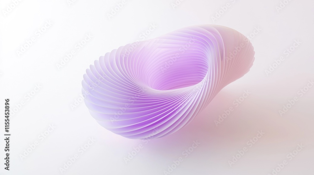 Poster a purple object with a spiral shape is on a white background