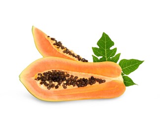 papaya isolated on white background
