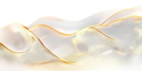 White background with a gold and white wave