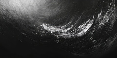Black and white photo of a wave