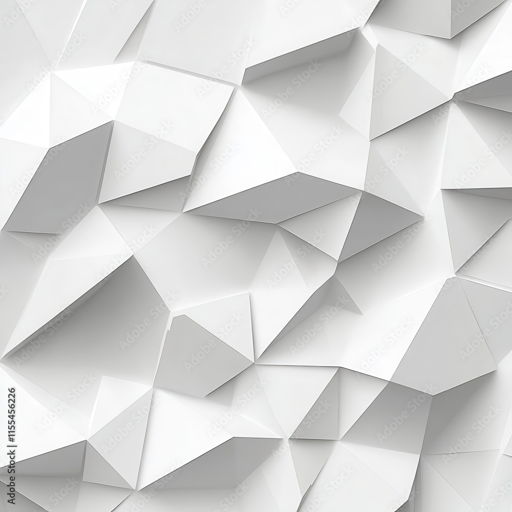 Poster gray white abstract background. geometric 3d shapes. angled triangle polygons. gradient shadow light