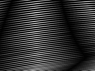 Black background with waving white abstract line pattern. Modern black and white abstract background.