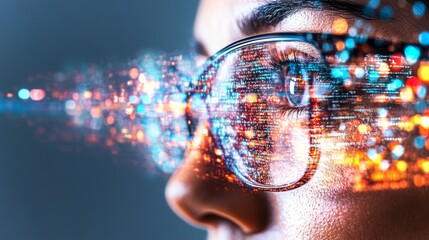 Exploring the intersection of technology and vision with vibrant data visualization effects