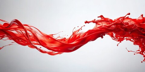 Fiery Silk Ribbon: Silhouette Photography of Abstract Acrylic Paint